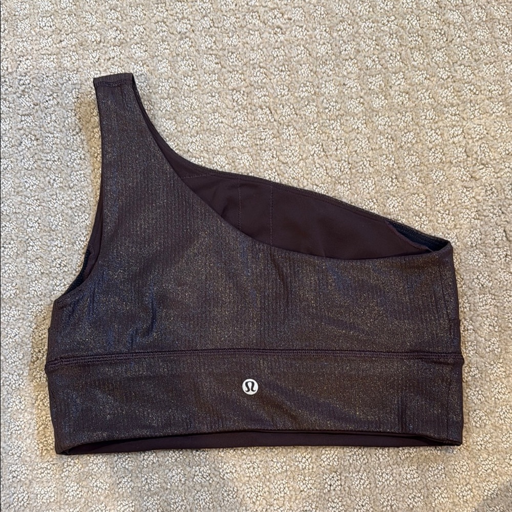 Lululemon One-Shoulder Sports Bra in Brown